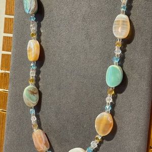 Pastel glass beaded necklace